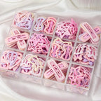 10/20/30pcs mixed pack of light pink heart-shaped and bow-shaped hair clips | Suitable for girls as party or holiday gifts.