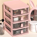 Clear Stacking Drawer Organizer - Multi-Tier PP Storage Box for Office/Beauty Products, Modular Desktop System (2-5 Layers)