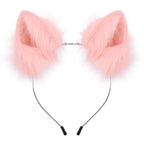 Handmade Faux Fur Animal Ears Headband Furry Cat Fox Ear Hairhoop Headwear Costume Accessory for Cosplay Masquerade