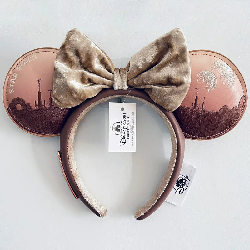 Disney Princess Headband Mickey Ear Rapunzel Sequin Bow Hair Hoop Birthday Gift Girl Accessories Halloween Gift Christmas Jack