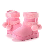 New Girls Snow Boots Winter Comfortable Thick Warm Kids Boots Lobbing Ball Thick Children Autumn Cute Boys Boots Princess Shoes