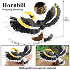 Oenux Garden Bird Figurines Snowy Owl Toucan Bucerotidae Animals Model PVC Action Figures Collection Toys For Kids Birthday Gift