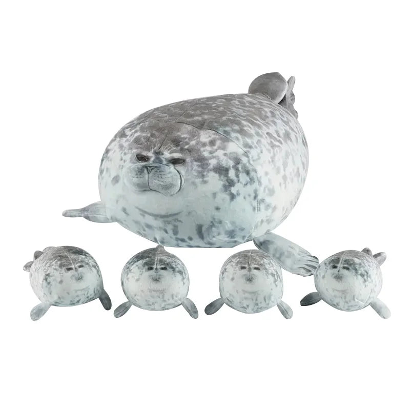 Mother & Baby Seal Plush Toy Set – Soft Zipper Seal Doll Gift