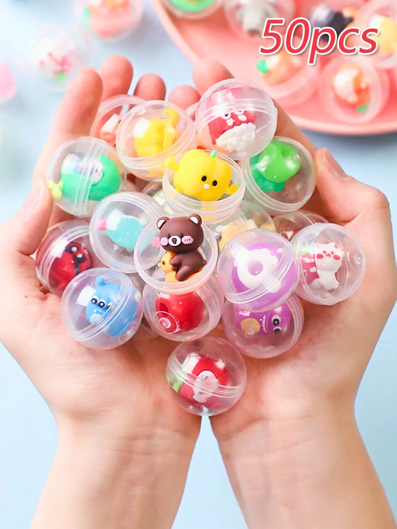 50pcs Capsule Dolls Blind Box Surprise Ball, Mini Round Cute Capsule, Perfect Party Favors,Treasure Classroom Prizes