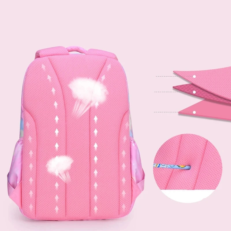 Children Girl Backpack Waterproof Pink School Bag for Kids Comfort