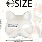 1-20pcs Japanese Mask Paper Blank Mask Halloween Cosplay Cat DIY Paintable Half Face Mask Animal Costume Party Decor Craft Prop