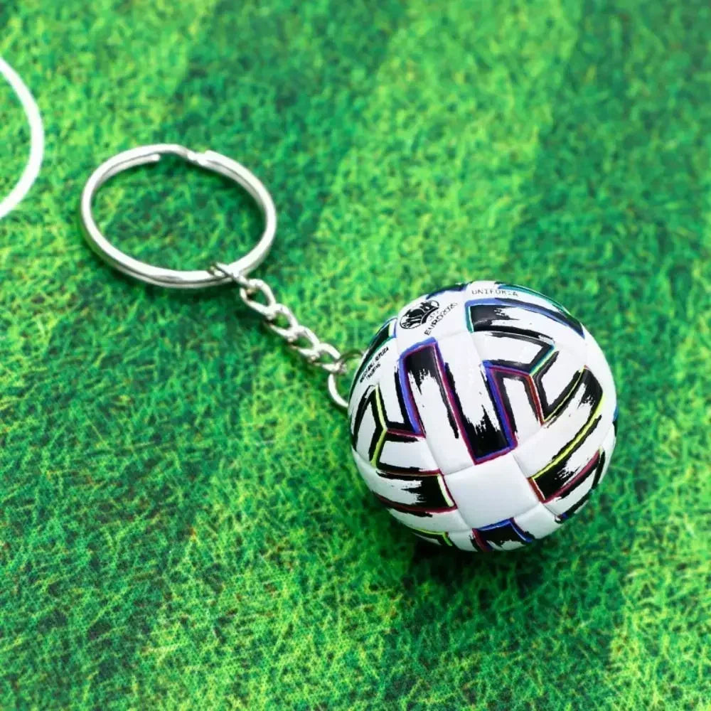 Leather Football Keychain New Exquisite Key Chain Souvenir Decoration Toy Keyring Ring School Reward for Kid Pendant Accessory
