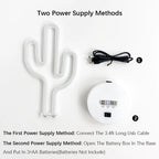 Cute Cactus Neon Sign Lights Battery & USB Powered LED Table Lamp for Party Birthday Gift Living Room Camping Summer Home Decor