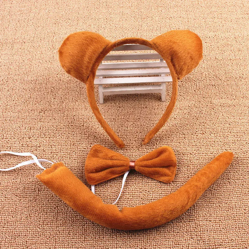 Anime Cute Animal Dress Cosplay Giraffe Frog Tiger Mouse Monkey Costumes Accessory Sweet Headwear Tail Bow Birthday Day Gifts