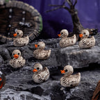 10/30pcs Cute Gothic Skeleton Duck -Plastic Figurine - Desk Decoration, Halloween Miniature Scene DIY Accessory