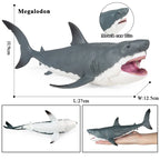 Oenux Ocean Animal Savage Megalodon Beluga Big Shark Orca Sperm Blue Whale Action Figures Sea Life Model Educational Kids Toy