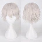 Men Women Synthetic Anime Cosplay Wigs Short Straight Hair Heat Resistance Multicolour Red White Pink Gray Brown