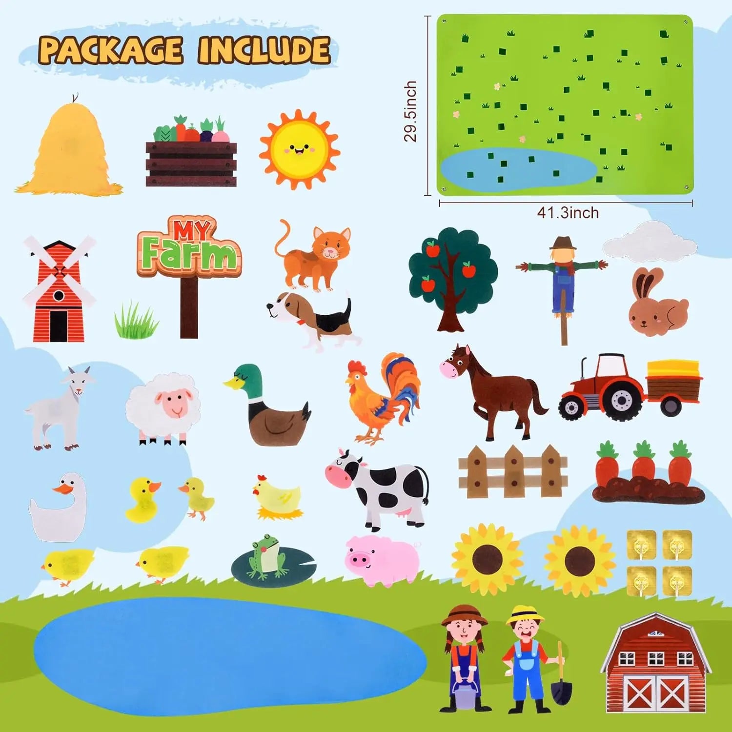 Zoo Animals Felt Story Board Montessori Learning Toy