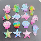 20Pcs Cute Resin Cartoon Shell, Starfish, small fish, seahorse, for Scrapbooking, Wedding Decor & DIY Jewelry Making Accessories