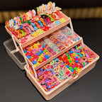555pcs Girls Hair Accessories Set Colorful Butterfly Fashion Hair Clips Ties Elastic Bands for Daily Ponytail Fixation