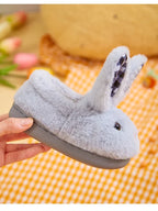 Children Indoor Slippers Winter Warm Cotton Shoes Kids Home Floor Slippers Cartoon Rabbit Anti-slip Boys Girls Plush Footwear