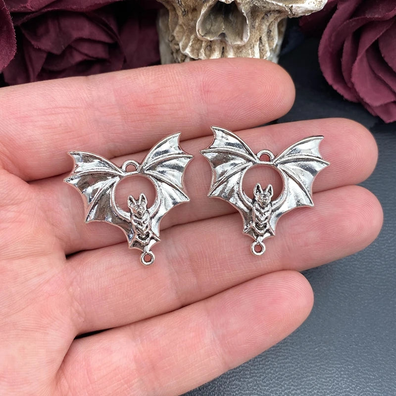 5pcs 29*31mm Gothic Vampire Bat Charms Bat Connector Pendant Designer Charms For Jewelry Making DIY Jewelry Findings