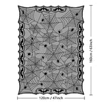 1 Pcs of Halloween Lace Tablecloth Spider Web Skull Pattern Rectangular Shape for Party Decoration Haunted House Pumpkin Design