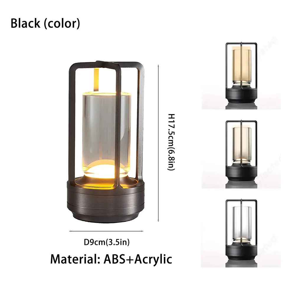 GGbingo Rechargeable Wireless Table Lamp LED Touch Sensor Desktop Night Light Reading Lamp for Hotel Bar Bedroom Decor Light