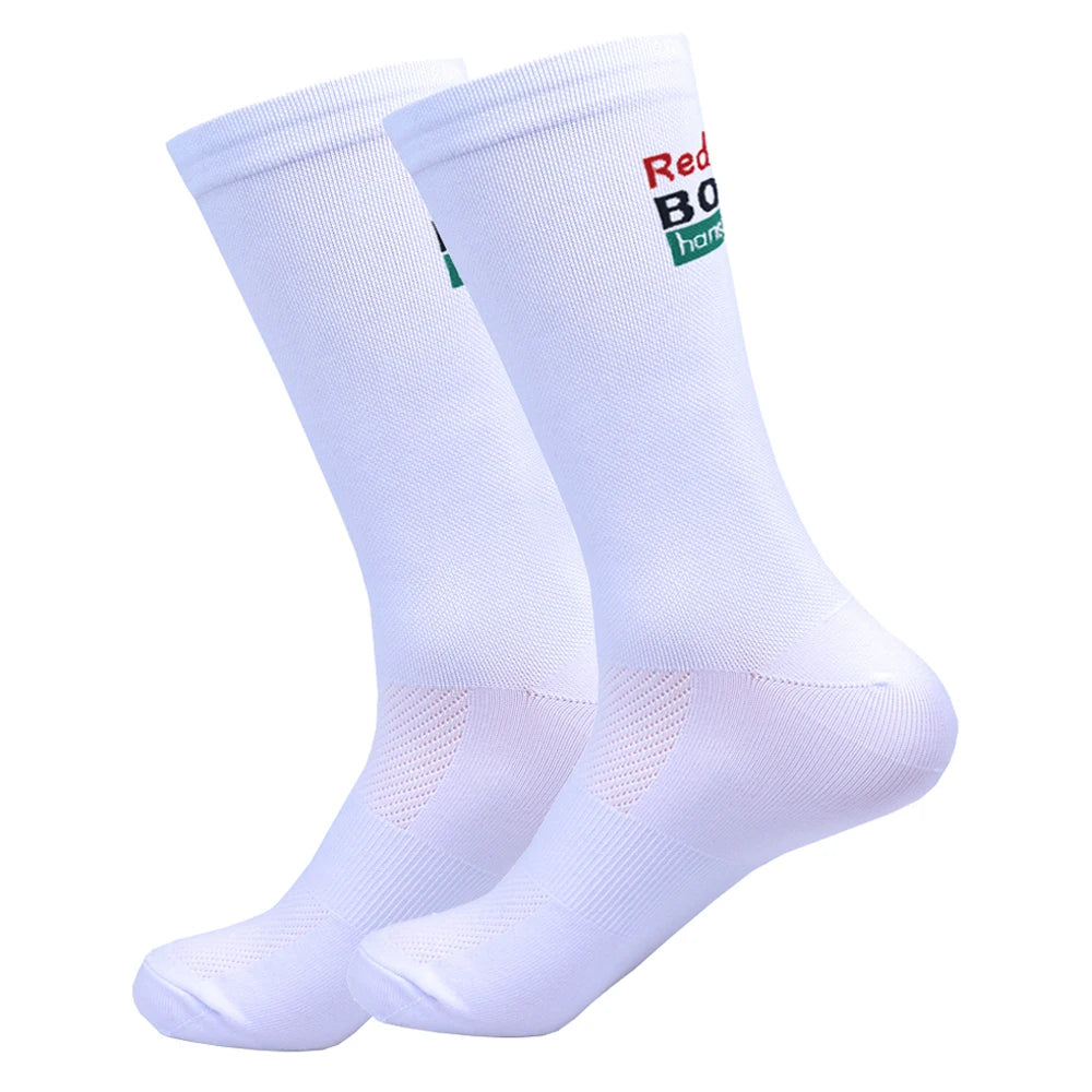New UAE Cycling Socks rTeam Bike Nurse Compression Road Bike Running Mtb Knee-high White Sports Running Football Socks