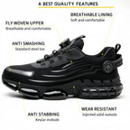 Indestructible Steel Toe Work Shoes for Men Women Rotating Button Safety Shoes Lightweight Construction Work Safety Shoes