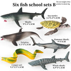 Oenux Ocean Life Animals Whale Dolphin Basking Shark Narwhal Tropical Fish Model Action Figures PVC Education Toy Kids Gift