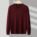New Sweatwear Men's V Neck Basic Solid Color Sweaters Round Neck Elastic Pullovers Warm Autumn Knitted Oversized Sweater Men