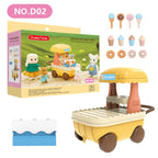 Forest Animal 1/12 Dollhouse Furniture Bedroom Kitchen Bathroom Set Miniature Simulation Dolls Accessories DIY Toys Girls