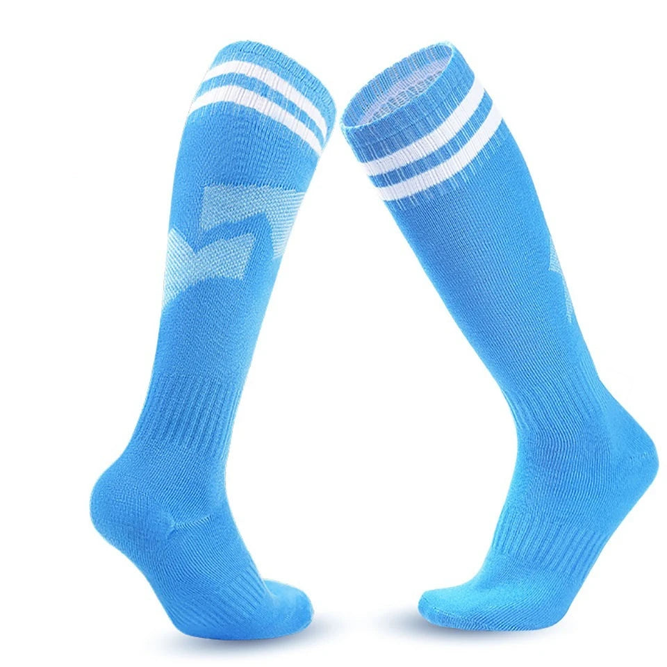 Loogdeel Soccer Socks Stretchy Compression Knee High Tube Socks Men Women Teens Kid Breathable Football Athletic Sports Socks
