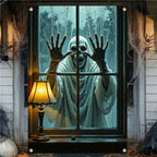 Scary Halloween Curtain Window Banner Horror Hanging Cloth Family Party Decoration Witch Zombie Ghosts Super Terrifying Backdrop