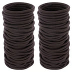 10/50pcs 4mm Mix Color Black No Damage Elastics Hair Ties Bands Leagues Pony Tails Holders for Men Women Girls and Boys Bulk