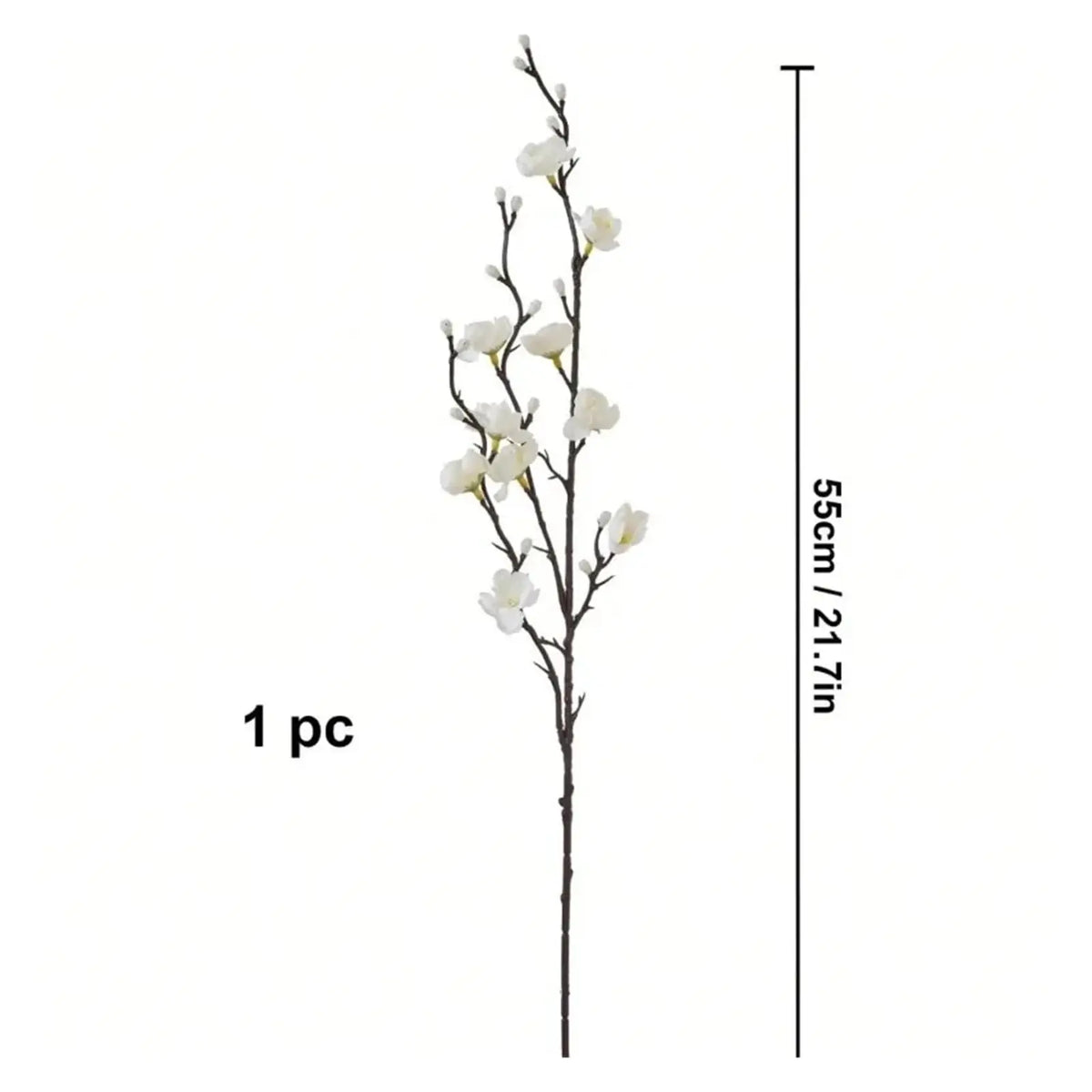Artificial Plum Blossom 21.7'' Fake Wintersweet Long Stem Plastic  Flowers for Home Hotel Office Wedding Party Garden Decoration