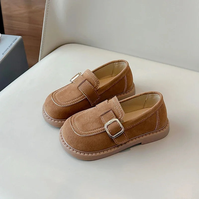 Girls Flats Spring Fall Shallow Lazy Loafers Shoes for Kids Girl Comfortable Soft Suede Sneaker Casual School Shoes Child I02111