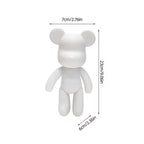 New DIY Paint Fluid Animal Bear Rabbit Lucky Dragon White Hand Painted Home Decoration Doll Toy Statue Deposit Can Handmade Gift