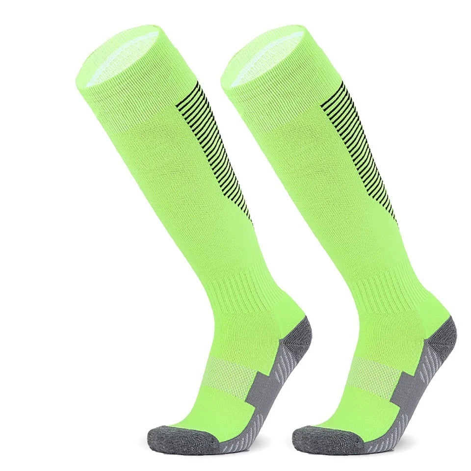 Loogdeel Soccer Socks Stretchy Compression Knee High Tube Socks Men Women Teens Kid Breathable Football Athletic Sports Socks