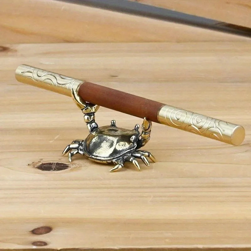 Pure Brass Crab Figurines Animal Statue Miniatures Copper Ornaments Home Office Desk Decoration Crafts Home Decor Nordic 1pcs