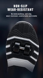 Four wheel roller shoes Boys girls walking shoes Casual outdoor sports slide and shrink school students pulleys shoes sneakers