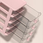 Clear Stacking Drawer Organizer - Multi-Tier PP Storage Box for Office/Beauty Products, Modular Desktop System (2-5 Layers)