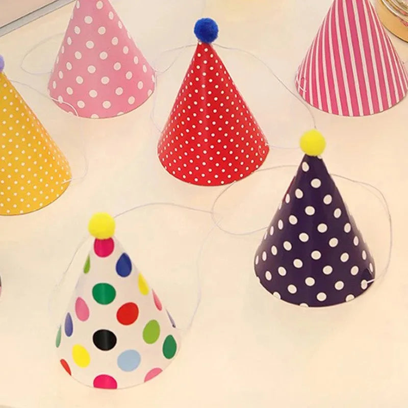 11PCS Birthday party trumpet birthday hat cute color，Son, daughter, child birthday hat, party hat