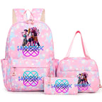 3Pcs/Set KPop Demon Hunter School Bags Girls Teens Rumi Mira Zoey Youth School Backpack Travel School Students Laptop Backpack