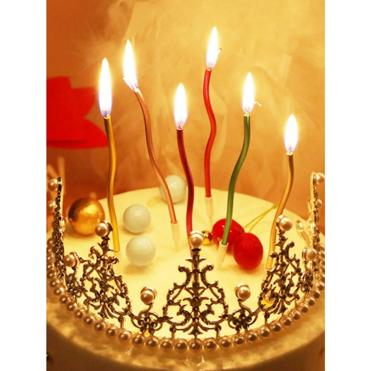 6/12/48pcs/1case Birthday Candles Spiral Cake Candles  Long Thin Cake Candles For Wedding Party And Cake Decoration