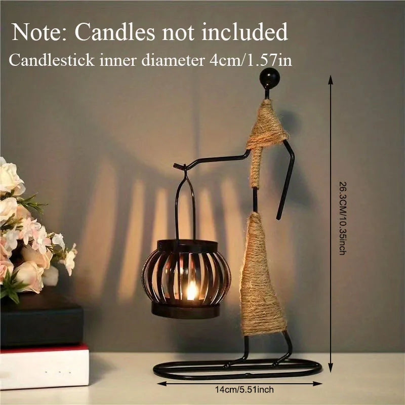 Nordic Metal Candlestick Abstract Character Sculpture Candle Holder Decors Handmade Figurines Home Decoration Art Gifts Hot 2025