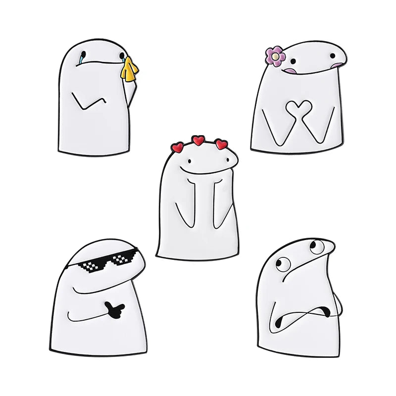 Funny Cartoon Characters Flork Enamel Pins No Me Ofrezcan Pan Simple Figure Brooches Lapel  Badge Jewelry Gifts for Friends