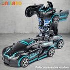 Transformable Robot Sports Car Toys, No Batteries, Educational Kids Gift, Colorful Model Vehicle for Play Learning
