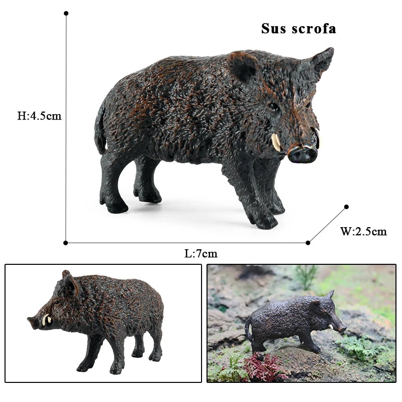 Oenux Wild Boar Tapirus Indicus Porcupine Animals Simulation Model Action Figures Figurine Educational Collection Kids Toy Gift