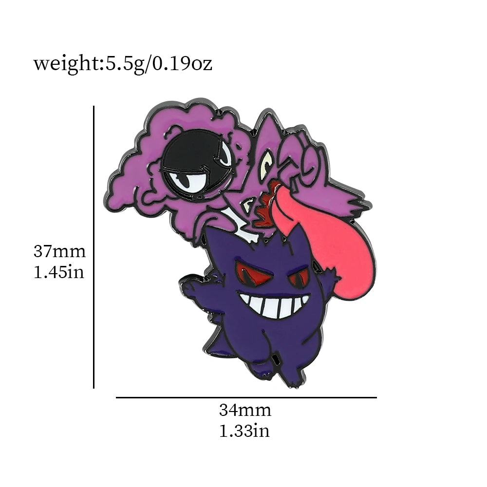 Gengar Cartoon Brooches Anime Enamel Lapel Pins for Backpack Accessories Fans Collection Brooches Jewelry Gift