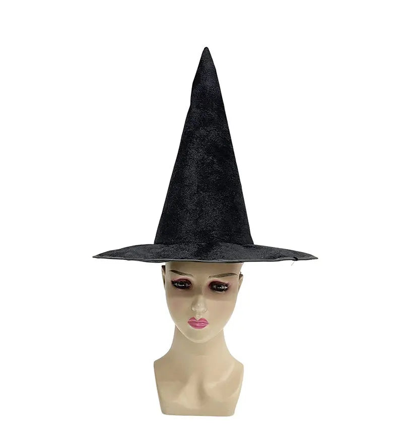 Halloween Witch Hat Flannel Wizard Costume Hat for Parties