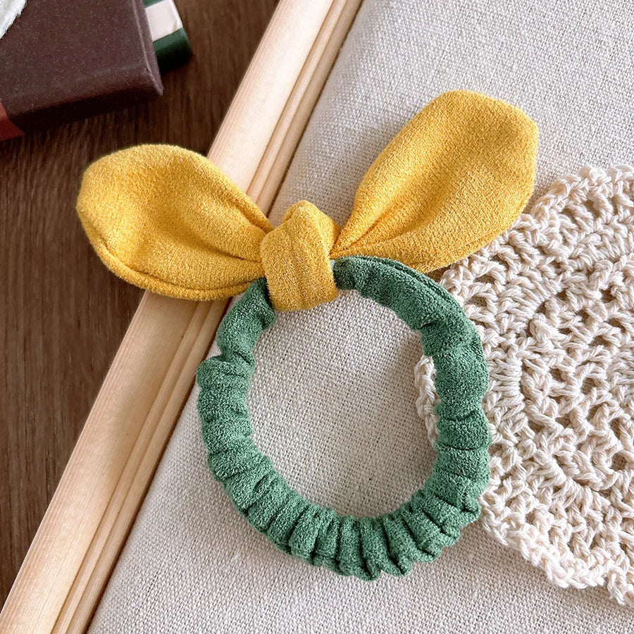 2025 Cute Rabbit Ear Scrunchies Children Girls Gift Elastic Hair Rubber Bands Accessories Tie Hair Ring Rope Headdress Headwear