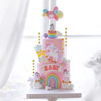 Pink Unicorn Birthday Cake Decorations Rainbow Unicorn Butterfly Cake Toppers Girls Happy Unicornio Birthday Party Cake Decors