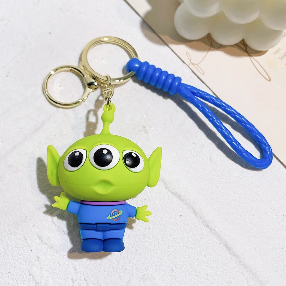 Disney Toy Story Figure Keyring Woody Buzz Alien Smarty Pants Car Keychain Cute Doll Pendant Birthday Christmas Gift for Kids
